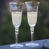 Classy Set of 2 Personalized Wedding Champagne Flutes
