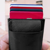 Mens Metal RFID Blocking Wallet- Customized Floral Pattern Engraved Wallet for Son - Slim Design Front Pocket Personalized Wallet - Best Wallet for Men