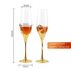 Unique Design Champagne Flutes For Bride and Groom, Customized Heart Decoration Champagne Flutes, Toasting Cups Sets For Couples, Champagne Flutes