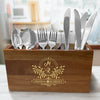 Personalized Wedding Leaves Caddy - Wooden Utensil Crock - Kitchen Utensil Holder
