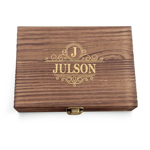 Custom Scotch Chiller Stainless Steel Set - Classy 9 Design