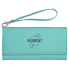 Teal Leatherette Credit Card Holder Wallet For Women