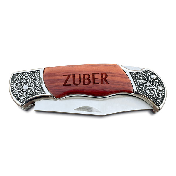 Premium Rose Wood Pocket Knife With Wooden Box, Hunting Knife, Customized Knife For Men, Engraved Folding Knife For Men