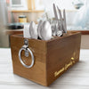 Personalized Leaves Caddy - Wooden Utensil Crock - Wooden Utensil Storage box