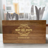 Personalized Party Caddy - Wooden Utensil Storage box - Kitchen Utensil Holder