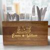 Personalized Wedding Floral Caddy - Wooden Utensil Storage box - Utensil Organizer