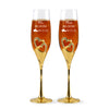 Professional Customized Heart Set of 2 Champagne Flutes with Box, Wedding Glasses For Bride And Groom, Engraved Wedding Flutes, Custom Champagne Flutes