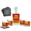 Personalized Decanter Set With Glasses And Coasters,  Decanter Set For Men, Personalized Decanter Set For Him, Engraved Decanter Set With 4 Glasses And Coasters