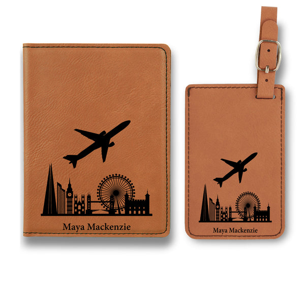 Personalized Leather Passport Holder for Traveller, Premium Genuine Leather Passport Cover Set, Passport Cover and Luggage Tag, Passport Holder