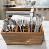 Personalized Leaves Caddy - Wooden Utensil Crock - Wooden Utensil Storage box
