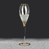 Elegant Set of 2 Personalized Wedding Gold Rim Champagne Flutes- Mr. & Mrs. Design - Engraved Flutes