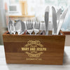 Personalized Party Caddy - Wooden Utensil Storage box - Kitchen Utensil Holder