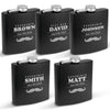 Krezy Case Set of 5 Customized Black Matte Flasks - Groomsmen Gift - Personalized Engraved -Wedding Gift Custom engraved flask