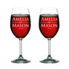 Set of 2 Personalized Wedding Wine Glasses- Engraved Wine Glasses for Bride and Groom Wine Glass for Wedding