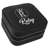 Premium Jwelery Organizer Box For Ladies, Ruby Jewelry Travel Case,  Black Customizable Travel Box For Ladies, Engraved Black Jwelery Box for Women