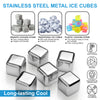 Personalized Whiskey Chilling Stones Gift Set - Reusable Stainless Steel Stone Set for Scothc or Burbon - Elegant Stone