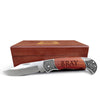 Personalized Engraved Pocket Knife, Engraved Folding Pocket Knife with Wooden Box, 7.25in Engraved Pocket Knife, Hunting Knife For Men