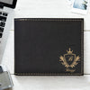Premium Laserable Leatherette Wallet For Men, Customized Rawhide Bi-Fold Engraved Wallet For Men For Regular Use, Best Black & Gold Wallet