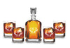 Custom bourbon decanter set - Monogrammed Gift for Best Man- Decanter and 4 Snifter Glasses Gift Set - Deer Antler Groomsmen name engraved