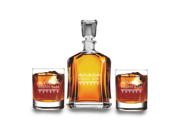 Krezy Case Whiskey Decanter Set With Glasses , Whiskey Glasses, Personalized Whiskey Decanter, Groomsmen Gift, Husband Gift, Anniversary Gift, Dad Gift