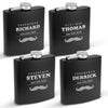 Krezy Case Set of 4 Customized Black Matte Flasks - Groomsmen Gift - Personalized Engraved -Wedding Gift Custom engraved flask
