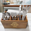 Personalized Party Caddy - Wooden Utensil Storage box - Kitchen Utensil Holder