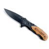 Engraved Black Pocket Knife, Customized Knife For Men, Hunting Knife, Personalized Engraved Pocket Knife With Wooden Box, Folding Knife With Pocket Clip