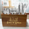 Personalized Wedding Floral Caddy - Wooden Utensil Storage box - Utensil Organizer