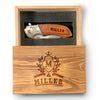 Engraved Knife With Wood Box, Killer Miller Custom Design Pocket Knife, Best Personalized Gift, Birthday Gift For Him, Custom Pocker Knife For Groomsmen