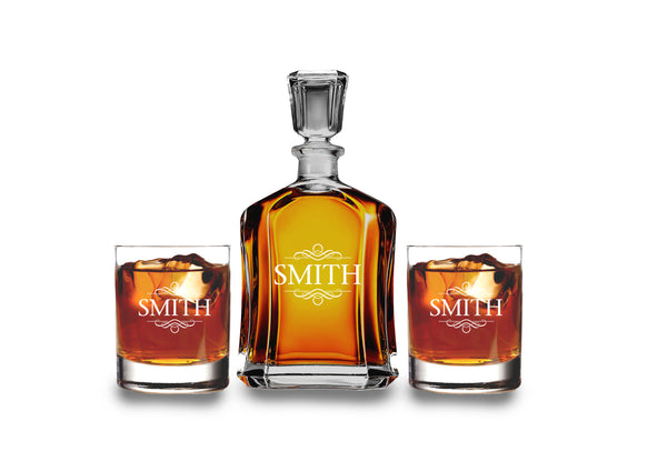Krezy Case Whiskey Decanter Set With Glasses, Whiskey Glasses, Personalized Whiskey Decanter, Groomsmen Gift, Husband Gift, Anniversary Gift, Dad Gift
