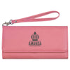 Personalized Leatherette Pink Wallet For Women, RFID Wallet, Minimal Wallet For Mother, Engarved Wallet For Women