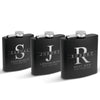 Krezy Case Set of 3 Personalized Groomsmen Flask for wedding, Groom Bestman Groomsmen Praposal flask, 6 oz Stainless Steel Flask, Cool unique hip Flask