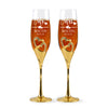 Unique Design Champagne Flutes For Bride and Groom, Customized Heart Decoration Champagne Flutes, Toasting Cups Sets For Couples, Champagne Flutes