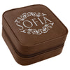 Sofia' Jewelry Organizer Box With Laserable Leatherette, Premium Customized Jwelery Storage Organizer, Dark Brown Case For Jwelery
