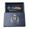 Customized Pocket Knife With Elegant Wooden Black Box For Men