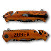 Zuber Premium Foldable Pocket Knife with safety Camping & Hiking, Engraved Pocket Knife wood Campers Knife, Survival Knife (wood), Customized Premium Knife