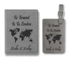 Travel Quote Personalized Passport Set, Premium Leather Passport Holder Cover Case For Men and Women, Custom Passport Cover Case, Luggage Tag