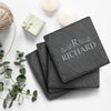 Square Slate Engraved Coasters, Set Of Four Customized Coasters, Unique Gift Idea, Engraved Coasters Personalized, Engraved Coasters For Drinks, Gift Set