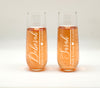 Bridesmaid Stemless Champagne Flutes