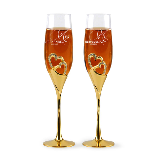  Bride And Groom Champagne Glasses