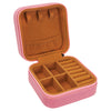 New Jwelery Storage Organized Travell Box, Laserable Leatherette Travel Jewelry Box For Women, Best Premium Storage Case, Dark pink Travel pink Jwelery Box
