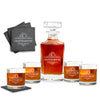 Decanter Set With 4 Liquor  Glasses Includes Coasters, Decanter Set, Whiskey Decanter Set With Traditional Glasses, customized Decanter Set For Men
