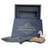 Laser Engraved Pocket Knife with keepsake wooden box For Men, Personalized Stainless steel Blade Pocket Knife, Folding Pocket Knife For Men, Camping Pocket Knife
